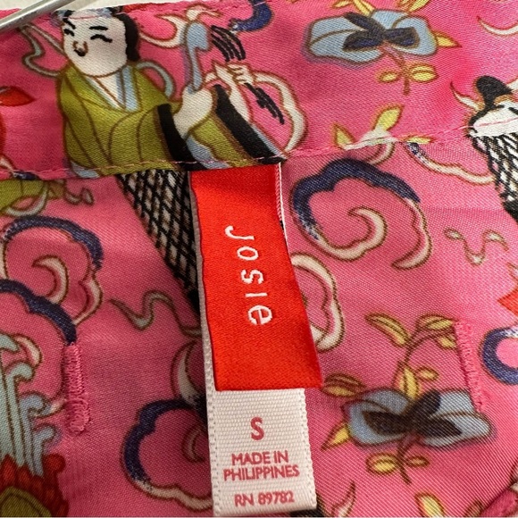 Josie natori geisha print Vibrant Pink Floral sleepwear set sz S - Picture 6 of 9
